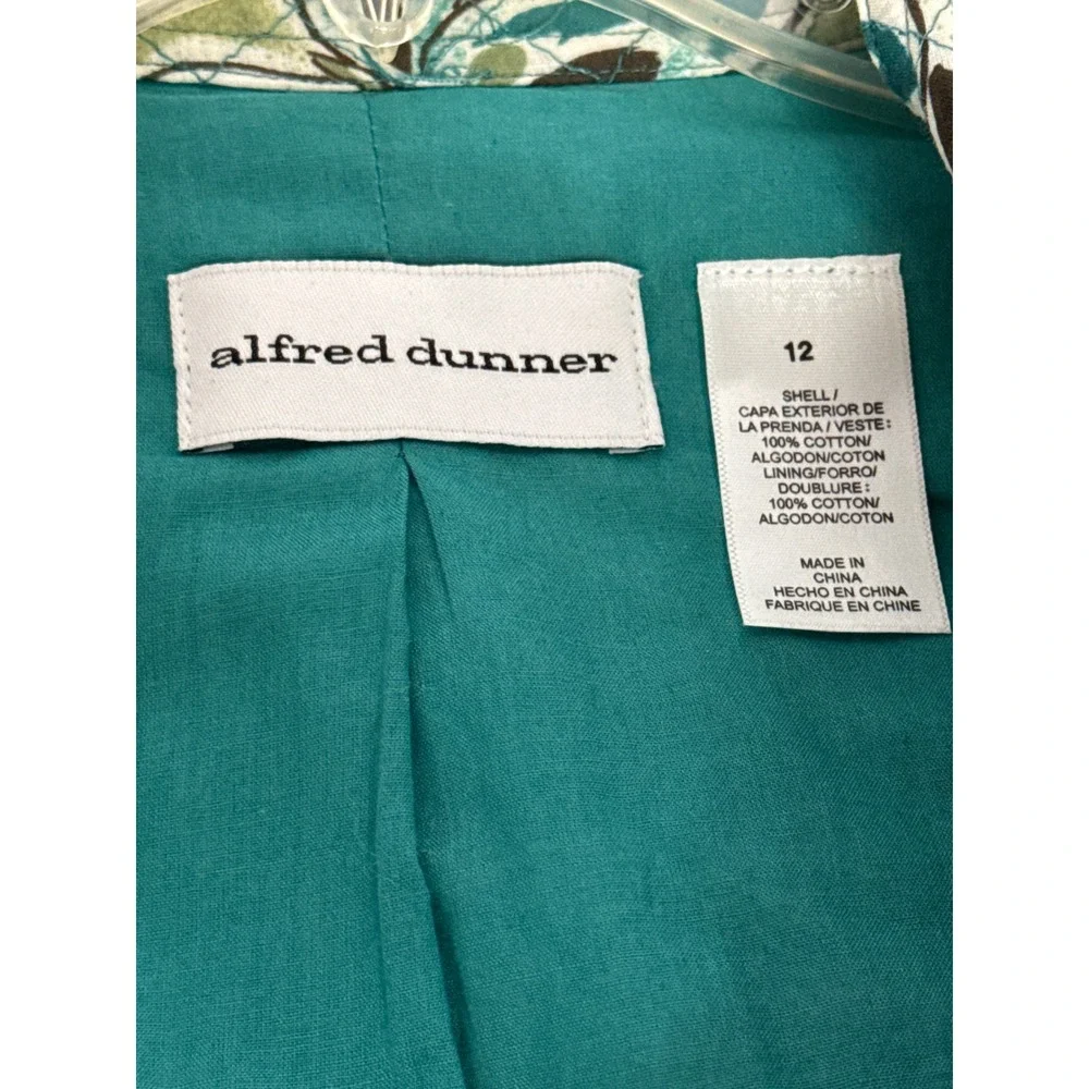 Alfred Dunner Womens 12 Quilted Front Zip Jacket Artsy Office Preppy Grandmacore - Picture 6 of 8